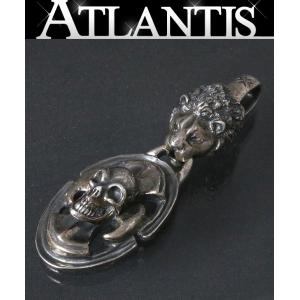 Gaboratory 銀座店 ガボラトリー ガボール ライオン スカルプテッドオーバル オン スカル ペンダント シルバー 94796｜atlantis