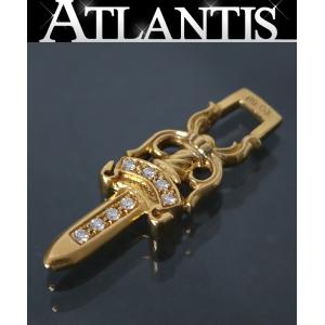 【在庫処分大セール！】CHROME HEARTS 新宿店 クロムハーツ 22K #10 ダガー ペンダント チャーム パヴェダイヤ メンズ ゴールド 30181