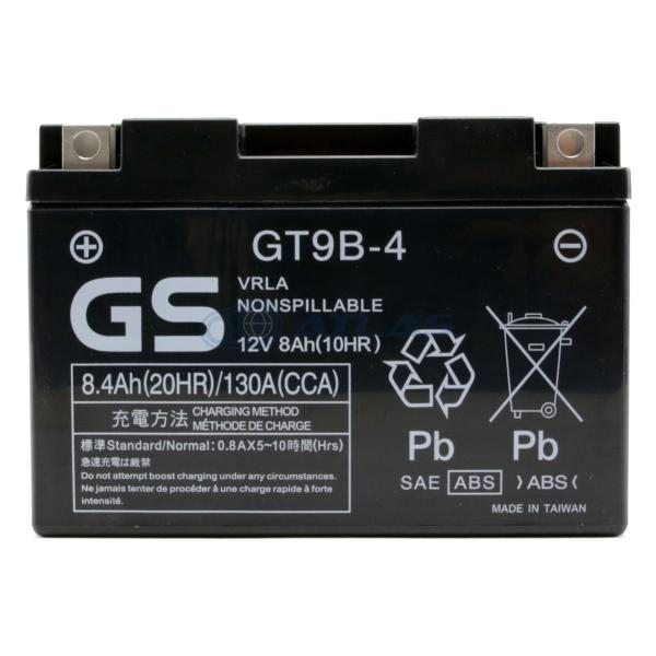 台湾GS GT9B-4メーカー初期充電済み 1年保証付き 互換YT9B-BS FT9B-4 傾斜搭載...