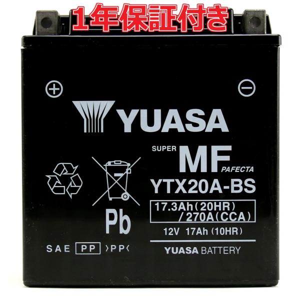 バイク バッテリー バイク バッテリー 台湾YUASA YTX20A-BS 液入り充電済み 1年保証...