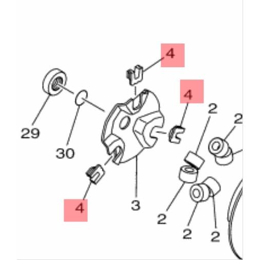 タイヤマハ 純正 NMAX 2DS2 BV35 BV3A スライドピース3個セット1台分 駆動系 B...