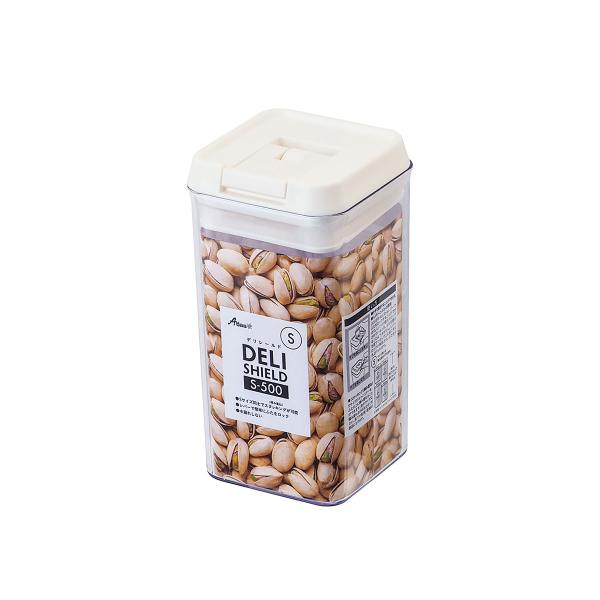 密閉容器 食品保存容器 500ml ワンタッチ プラスチック キャニスター 調味料 パスタ 砂糖 塩...