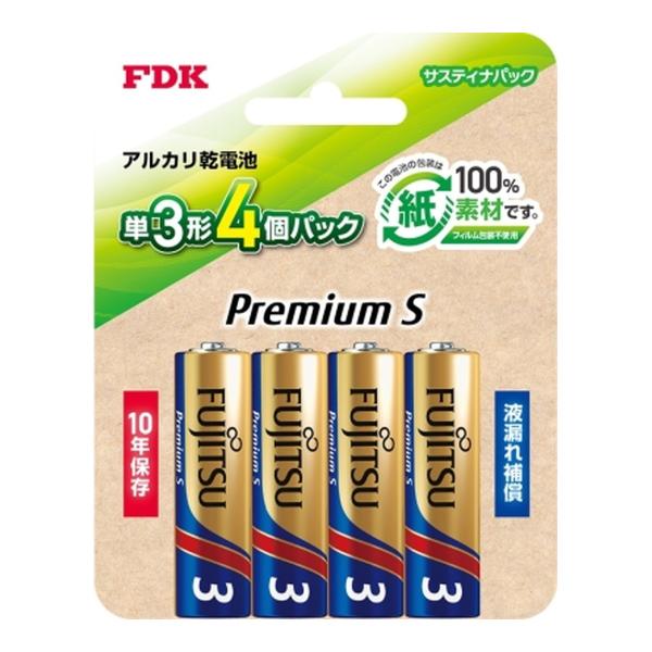 FDK FUJITSU PremiumS アルカリ乾電池 サスティナパック 単3形 4P LR6PS...