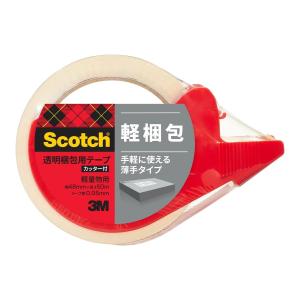 【まとめ買い×5個セット】スリーエム 3M 309DSN スコッチ 透明 梱包用テープ 軽量物用 48mm×50m カッター付｜atlife-shop