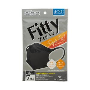 【まとめ買い×5個セット】タマガワエーザイ Fitty フィッティ スタイルフィットプラス 立体 ふつう ダークグレー 7枚入｜atlife-shop