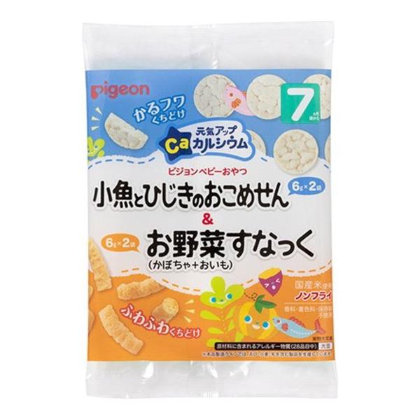 ピジョン 元気アップカルシウム 小魚とひじきのおこめせん&amp;お野菜すなっく6g×2袋 7か月頃から 1...