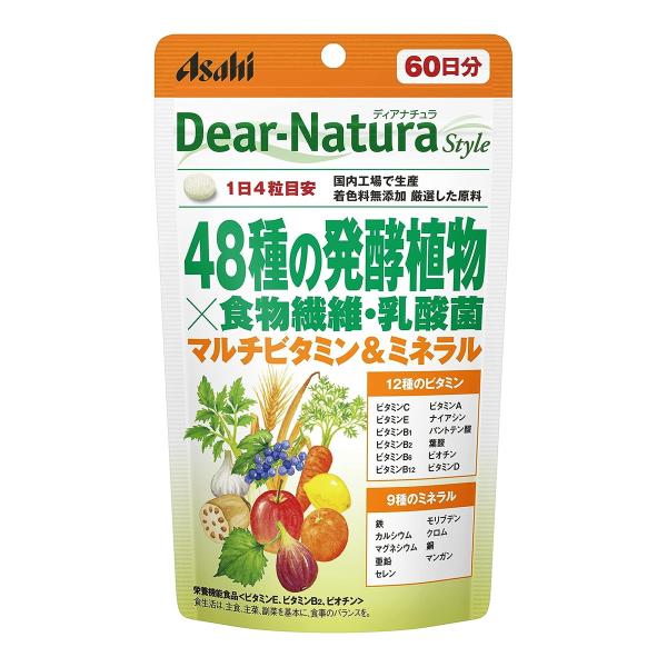 アサヒグループ食品 ディアナチュラ スタイル 48種の発酵植物×食物繊維・乳酸菌 60日分 240粒...