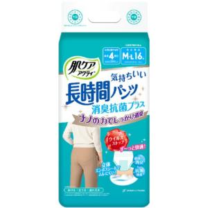 【送料無料】日本製紙 クレシア 肌ケア アクティ 長時間 パンツ 消臭 抗菌 プラス M-L 16枚 1個｜atlife