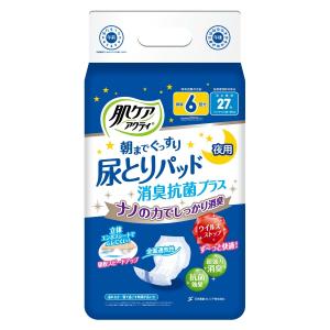 【送料無料】日本製紙 クレシア 肌ケア アクティ 尿とりパッド 消臭 抗菌 プラス 6回分 27枚入 1個｜atlife