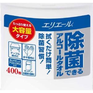 大王製紙　エリエール 除菌できるアルコールタオル 大容量 本体 400枚入　バケツサイズ（除菌用ウエットティッシュ）｜atlife