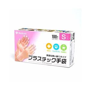 【送料無料】メディコム アキュフィット プラスチック手袋 パウダーフリー Sサイズ 100枚入 1個｜atlife