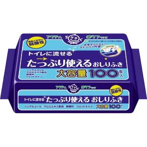 日本製紙クレシア アクティ トイレに流せるおしりふき １００枚入 無香料 ウェットタイプ 片手でらくらく！ストッパー付き｜atlife