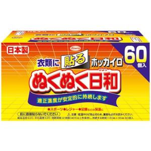 【送料無料】興和 ホッカイロ ぬくぬく日和 貼る レギュラー 60個入 1個｜atlife