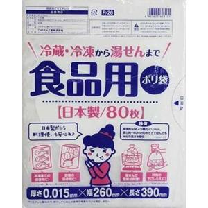 ワタナベ工業 Ｒ−２６食品用ポリ袋８０枚入り（ゴミ袋・透明・日用品）