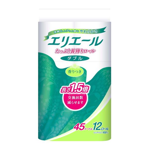 大王製紙 エリエール トイレットティシュー たっぷり長持ちロール 香りつきダブル 12R ×6点セッ...