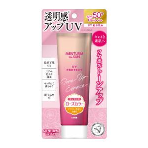 【送料無料・まとめ買い×6個セット】メンターム ザ サン トーンアップ UVエッセンス ローズ 80g 顔 からだ用 SPF50+　PA++++｜atlife