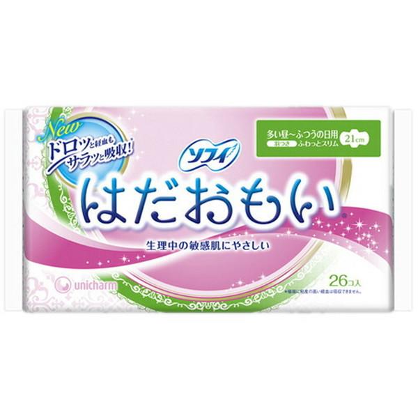 ユニ・チャーム ソフィ はだおもい ふつうの日用 21cm 羽つき 26枚入（49031113179...