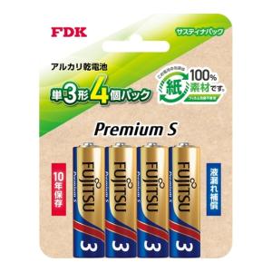 【送料無料・まとめ買い×10個セット】FDK FUJITSU PremiumS アルカリ乾電池 単3形 4個パック LR6PS 4SB｜atlife