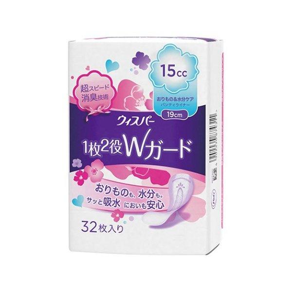 【送料無料・まとめ買い×16個セット】P&amp;G ウィスパー 1枚2役Wガード おりもの&amp;水分ケア パン...