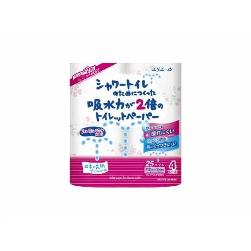 【送料無料×24個セット】エリエール シャワートイレのためにつくった吸水力が2倍のトイレットペーパー...