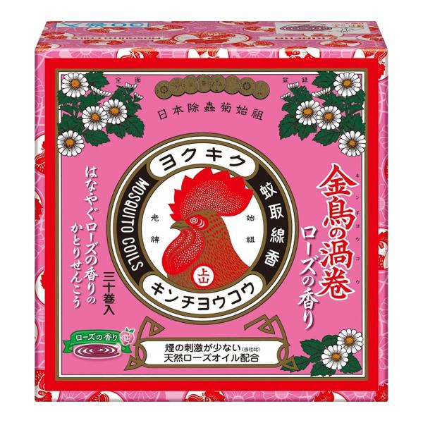 【送料無料・まとめ買い×24個セット】大日本除虫菊 キンチョー 金鳥の渦巻 ローズの香り 紙函 30...