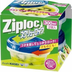 旭化成 ジップロック　スクリューロック　３００ＭＬ×２個入×２４点セット（計48個） 【まとめ買い特...