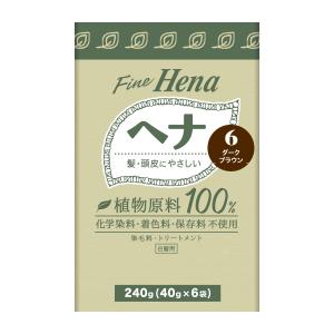 (送料無料・まとめ買い×36個セット)三宝 テンスター ファインヘナ6P ダークブラウン 40g×6 白髪用 染毛料