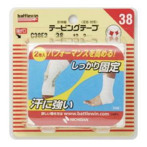 (送料無料・まとめ買い×36個セット)ニチバン バトルウィン 非伸縮 テーピング テープ 足首・膝用 C38F2 38mm × 12m 2ロール入