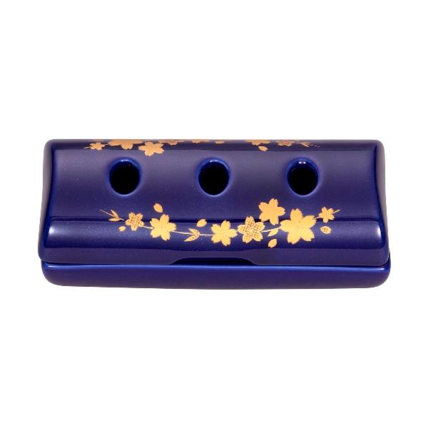 (送料無料・まとめ買い×80個セット)日本香堂 寝かせる線香皿 小 瑠璃に桜