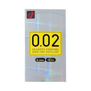 オカモトゼロゼロツーエクセレント薄さ均一002EX Lサイズ 12個入(コンドーム 極薄 0.02m...