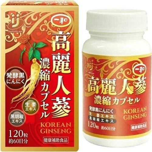 一和 高麗人蔘 濃縮カプセル 120粒入 1個