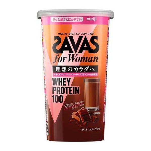 【送料無料】明治 ザバス for Woman ホエイプロテイン100 ミルクショコラ風味 280g ...