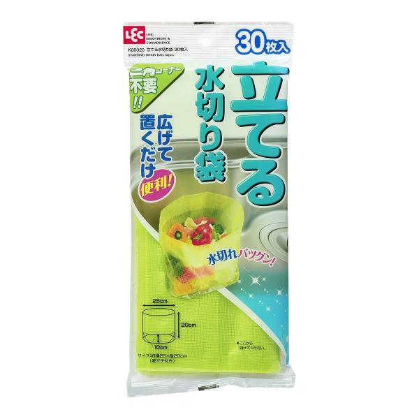 【送料無料】レック 立てる水切り袋 K00020 グリーン 30枚入 1個