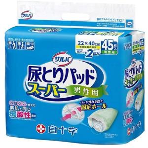 白十字 サルバ 尿とりパッド スーパー 男性用 2回分 45枚入 1個▼医療費控除対象商品｜atlife