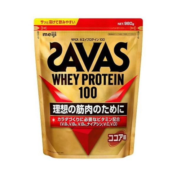 【送料無料・まとめ買い×6個セット】 明治 ザバス SAVAS ホエイプロテイン 100ココア 98...