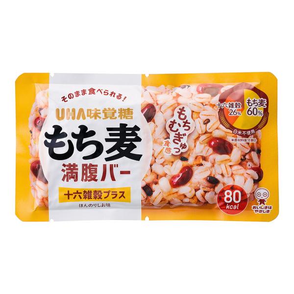 【送料無料・まとめ買い×10個セット】UHA味覚糖 もち麦満腹バー 十六雑穀プラス 55g