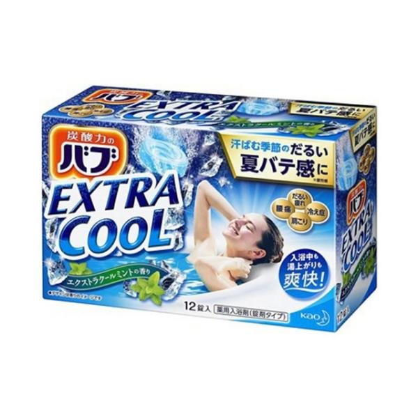 【送料無料・まとめ買い×12個セット】花王 バブ エクストラクール ミントの香り 12錠入 炭酸入浴...