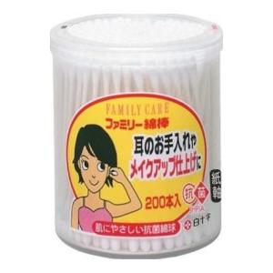 【送料無料・まとめ買い×12個セット】白十字 ファミリーケア ファミリー綿棒 200本入｜atlife