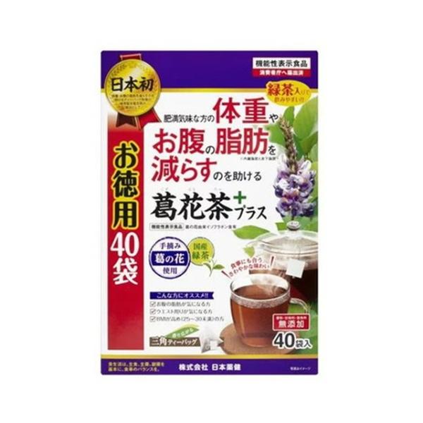 【送料無料・まとめ買い×20個セット】日本薬健 葛花茶＋ プラス くずばなちゃ お徳用 40袋入 機...