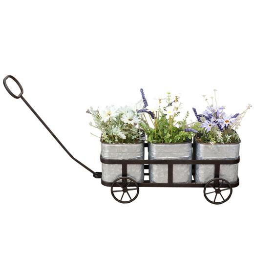 プランター カート カバー ブリキ オーナメント ナチュラル ガーデン 屋外 玄関 花台 おしゃれ ...