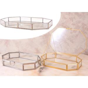 大型 ガラストレイ コレクションケース 2台セット ジュエリーボックス