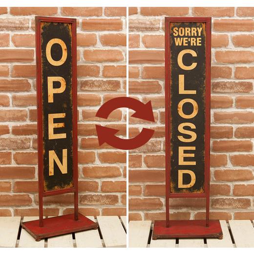 両面 プレート アンティーク調 置型 自立看板 オープン クローズ スタンド 大型 看板 ウェルカム...