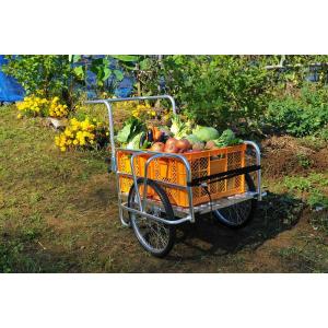 アルミ折りたたみリヤカー コンパクトサイズ 運搬 リアカー ノーパンクタイヤ(TAN-584)(運搬...