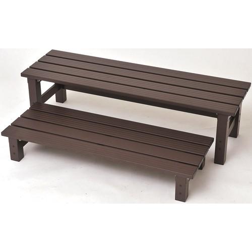 アルミ製 ベランダ台 ステップ 縁側 大小2個セット ワイド