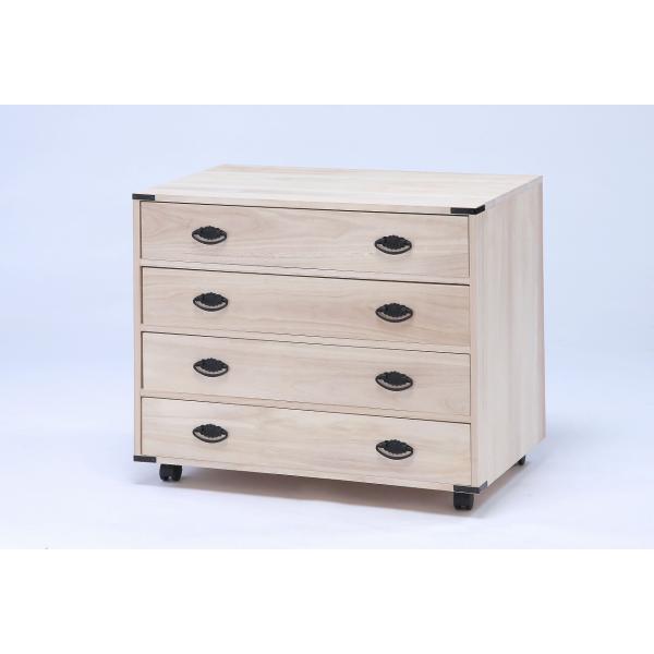 キャスター付き桐タンス 　幅75cm4段タイプ（TAN-166-75-4） （収納家具,チェスト,キ...