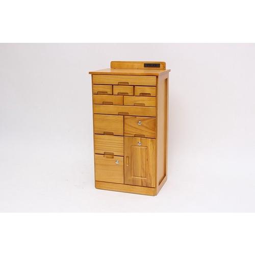 桐製　引き出しいっぱいマルチラック　ハイチェスト　収納棚 45cmタイプ TAN-105-45(鍵付...