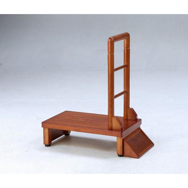 木製手すり付き玄関台　踏み台　幅60cmタイプ （TAN-889-60） (手すり ステップ 台 玄...