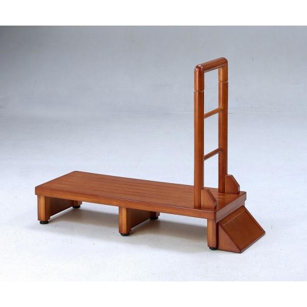 木製手すり付き玄関台　踏み台　幅90cmタイプ（TAN-889-90） (手すり ステップ 台 玄関...