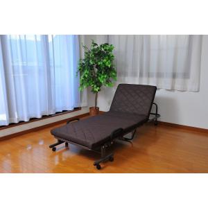 高反発ウレタン入り折りたたみベッド　セミシングルサイズ　TAN-138（セミシングルベッド、ベッド、...