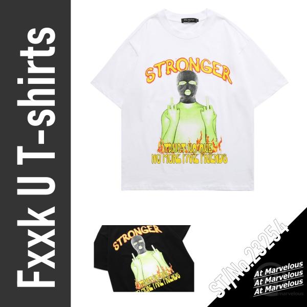 中指 Tシャツ メンズ ストリートファッション 半袖 トップス ストリート系 メンズTシャツ カット...